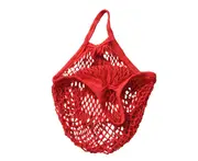 Flexible Reusable Knit Mesh Handbag Travel Shopping Tote Grocery Storage Bag Red