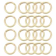 20Pcs Spring O Rings, 7/8" ID Zinc Alloy for Purse and Handbag (Light Gold)