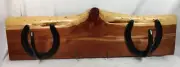 Horseshoe Hat Coat Keys Wall Rack Hanger Live Edge Red Cedar Handmade “Nice”