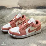 NIKE AIR JORDAN 1 LOW SE CANVAS 女 夕陽紅 喬丹 經典 休閒鞋 FN3722-801