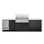 New Crossray Premium 4B Gas BBQ Outdoor Kitchen w/ Single SS fridge - TC4KP-13