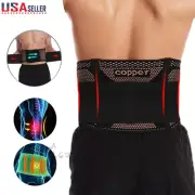 Copper Lumbar Support Lower Waist Back Belt Brace Pain Relief for Men Women New