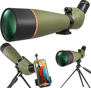 asika 20-60x80 Spotting Scopes for Bird Watching, BAK4 Waterproof Spotting Scope for Target Shooting Wildlife Viewing Hiking Camping, HD Spotter Scope with Tripod Smartphone Holder and Carrying Bag