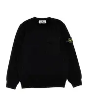 Stone Island Junior Logo Badge Crewneck Sweatshirt 14Y,10Y black