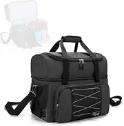 Bowling Bag for 2 Balls Portable Bowling Tote Bag with Padded Ball Holder for Double Ball and Pair of Bowling Shoes up to Mens 16