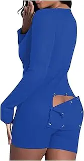 Women S Sleepwear Jumpsuit Women's Adults Functional Button-Down Buttoned Women's Jumpsuit Womens Satin Pajama Set Blue