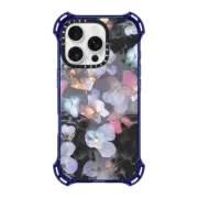 iPhone 16 Pro Bounce Case MagSafe Compatible Transparent blue pansy petals
