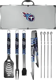 Siskiyou Unisex Denver Broncos 8 pc Tailgater BBQ Set F8BQ020-P, Unisex, Tennessee Titans 8 pc Tailgater BBQ Set, F8BQ185, Gray, Set of 8