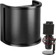 Générique Microphone Filter, Windscreen Mic, Double-Layer Shield Cover with Noise Reduction, Handheld Audio Guard for Streaming, Vocal Recording, Podcasting, Studio Setup, Karaoke