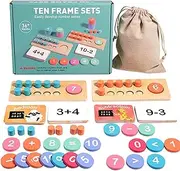 Educational Math Board Toy - Early Education Math Toy, Preschool Number Practice Board | Ten Frame Tool Develop Logical Thinking and Number Recognition for Kindergarten Teachers or Homeschooling Use