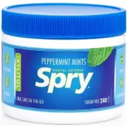 Spry Natural Peppermint Xylitol Mints, 240 Count (Pack of 3)