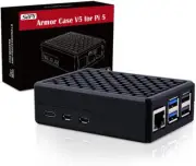 Geeekpi Armor Case V5 for Pi 5, Aluminum Case for Raspberry Pi 5