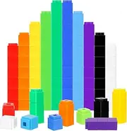 Jenaai 200 Pieces Linking Counting Cubes - Plastic Math Blocks, Colorful Manipulatives for Classroom Learning, Preschool Activities for Boys and Girls (Simple Style)
