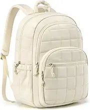 [bagsmart] College Laptop Backpack, Travel Laptop Backpack for Women, Quilted Casual Daypack