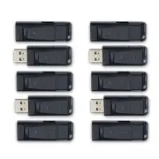 Verbatim® Store ‘n’ Go® USB-A Flash Drives, Business Bulk 10 Count, Black 32 GB