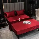 1X Shiny Faux Silk Bed Sheet Satin Luxury Bedcover Retro Style Comfy Hotel Home