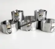 NEW 5cm High Bandage 5pcs/Set Neck Collar Hand Ankle Cuffs Wrist Stainless Steel