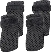 4 Packs Cat Claw Covers, Black Anti Scratch Polyester Cat Shoes, Adjustable Breathable Mesh Paw Gloves for Indoor Cats Pet Bathing Cutting Nails Nail Covers Boots Paw Gloves