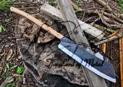 UBR CUSTOM HANDMADE HIGH CARBON STEEL HUNTING MACHETE CLEAVER WITH SHEATH