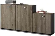 File Cabinet Brown Office Storage Low Cabinet Files Wooden Organizer Data Three Combination Office Drawer
