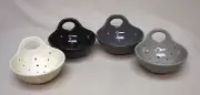 Creative Co-Op Set of 4 - 5 1/4" Round Stoneware Handled Berry Bowls - Colanders