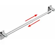 Towel Bar, Adjustable 14.4inch - 25.2inch, Self Adhesive & Wall Mounted for Bathroom Kitchen Hand Towel Rack Holder Cloths Hanger SUS 304 Stainles
