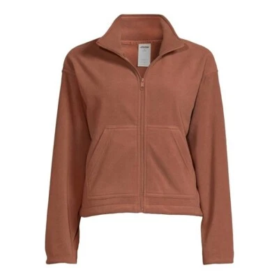 Avia Women's Full Zip Micro Polar Fleece Jacket Brown X-Large