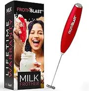 FrothBlast Milk Frother Handheld for Coffee (Foam Maker) Electric Whisk Drink Mixer for Lattes, Cappuccino, Frappe, Matcha, Hot Chocolate (RED)