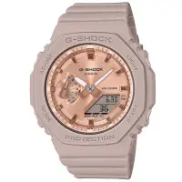 在飛比找環球Online優惠-【CASIO】G-SHOCK 八角形錶殼 粉紅金雙顯腕錶GM