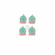 Snow Globe Enamel Charms - 4pcs (655350996574)