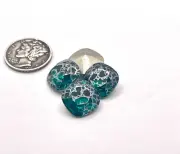 Emerald Silver Patina f (12mm) Swarovski 4470 Cushion Cut Stones