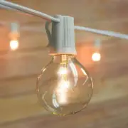51 FT Shatterproof Light Bulb LED Outdoor Patio String Light Set, 50 Socket E12