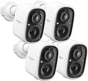 Tmezon Wireless Outdoor Security Camera Battery Powered Rechargeable, WiFi Smart Home Security Camera Motion Detection, 1080P Video with 2-Way Audio Support Cloud & Micro SD Card Storage (4 Packs)