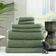 Cobblestone Ribbed Bath Towel Sets Sage