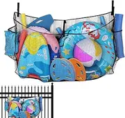 Pool Float Organizer - Pool Toy Net Storage 59 X 11.8 X 33.5 Inches,Mesh Netting Organizer Poolside Toy Holder for Outdoor Balls Water Gym Boat Backyard Camping Swimming Ring Deck Beach