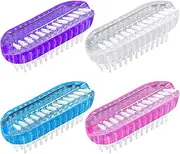 HAIKING Nail Cleaning Scrubbing Brush, 4 Pcs Double Sided Fingernail Scrub Brushes for Men, Women (3.85 * 1.49in)