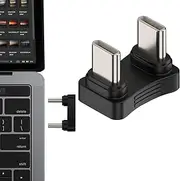 Type C Male to Male Adapter, USB 180 Degree Portable Connector Support 65W Fast Charging Compatible for