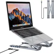 5-in-1 USB C Hub Adjustable Aluminum Laptop Stand, 4-Port A 3.0 with...