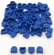 Lego 100 New Blue Tiles Round 1 x 1 Half Circle Extended Flat Smooth Pieces