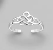 Sterling Silver Toe Ring for Woman, Silver Celtic Ring, Adjustable, USA