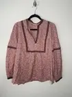 NWT Faherty Womens Aurora Top VLk Mauve Leaf Batik Medium