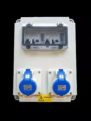 18th Edition Caravan Hook Up Unit Enclosure 2 x 16amp Socket - METERED