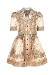 Zimmermann Matchmaker Printed Linen-blend Mini Dress - Cream - 0 (UK 8 / S) 0 (UK 8 / S)