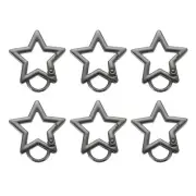 6 Pcs Star Keychain Clip Star Key Rings Snap Hooks Clip Black