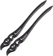 Ipetboom Acetate Hair Sticks 2pcs Hairpin Accessories Japanese-style Mother Ebony Vintage Hair Sticks