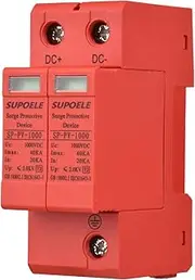 Dc 1000V Surge Protective Device 2P 40Ka Surge Arrester P Voltaic Pv Thunder Proof Protector Breaker Din Rail Installation Red 2P Red 2P