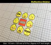9 Pics small Funny lego block faces Peeking Peeker Car Reflective Sticker