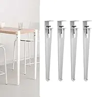 ZGFUSVFD 4pcs Metal Table Clamp Legs,Adjustable Coffee Table Legs,F-Shape Dining Desk Foot,Iron Workbench Support Legs,DIY Bar Legs,No Punching Design,with Adjustable Feet (76cm(30in),White)