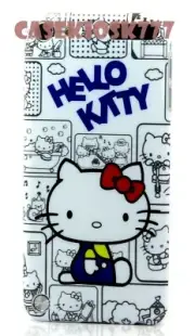 for iPod touch 5th 5 th gen itouch hello kitty kitten white gray red back case