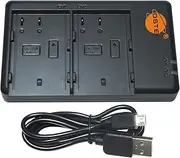 DSTE USB Dual Battery Charger Compatible with Panasonic DMW-BLF19, DMW-BLF19e Battery as DMW-BTC13 - Power via Micro USB to USB-A 2.0 Charging Cable